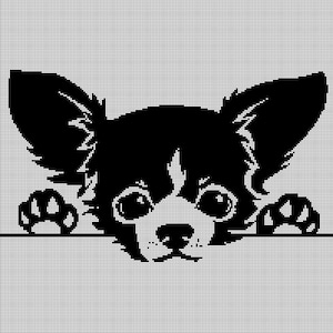 Chihuahua 2 silhouette cross stitch pattern in pdf