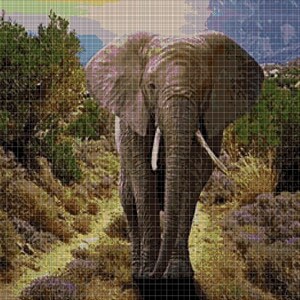 Elephant 2 cross stitch pattern in pdf DMC
