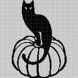 HÄKELN! Halloween Katze häkeln afghanischen Muster Graph