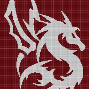 Dragon 4 silhouette cross stitch pattern in pdf