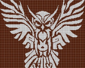 Owl silhouette cross stitch pattern in pdf