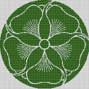 Grille point de croix silhouette Ginkgo biloba en pdf