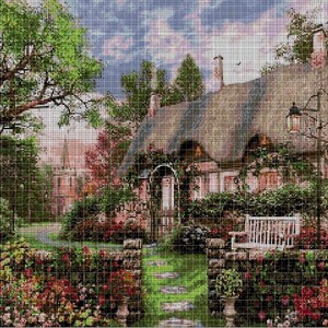 Cottage 5 cross stitch pattern in pdf DMC
