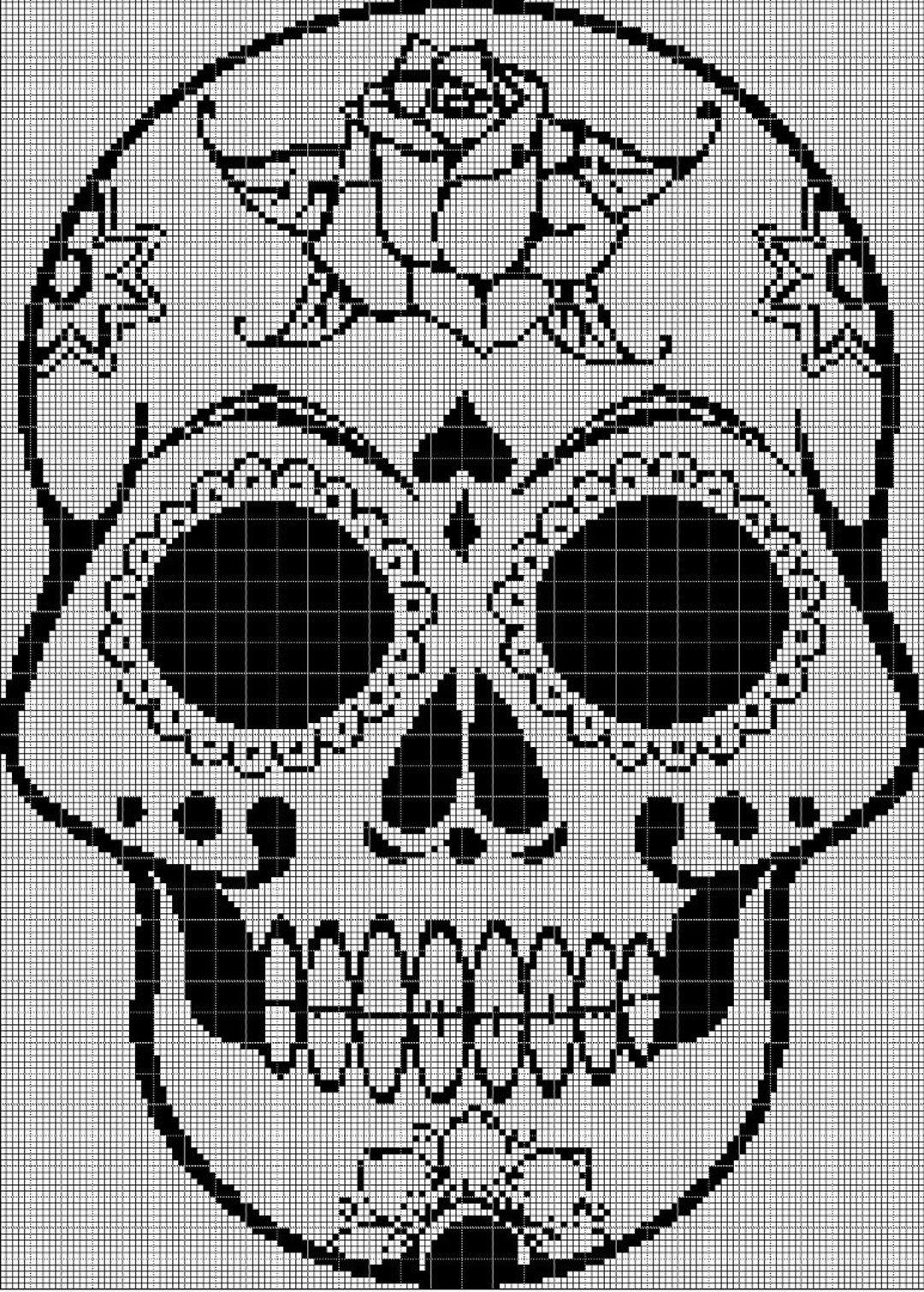 Sugar Skull 3 Silhouette Cross Stitch Pattern in Pdf - Etsy