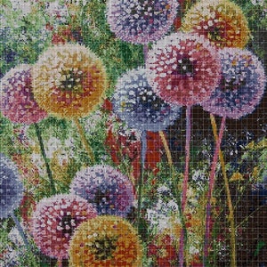 Dandelions 2 cross stitch pattern in pdf DMC