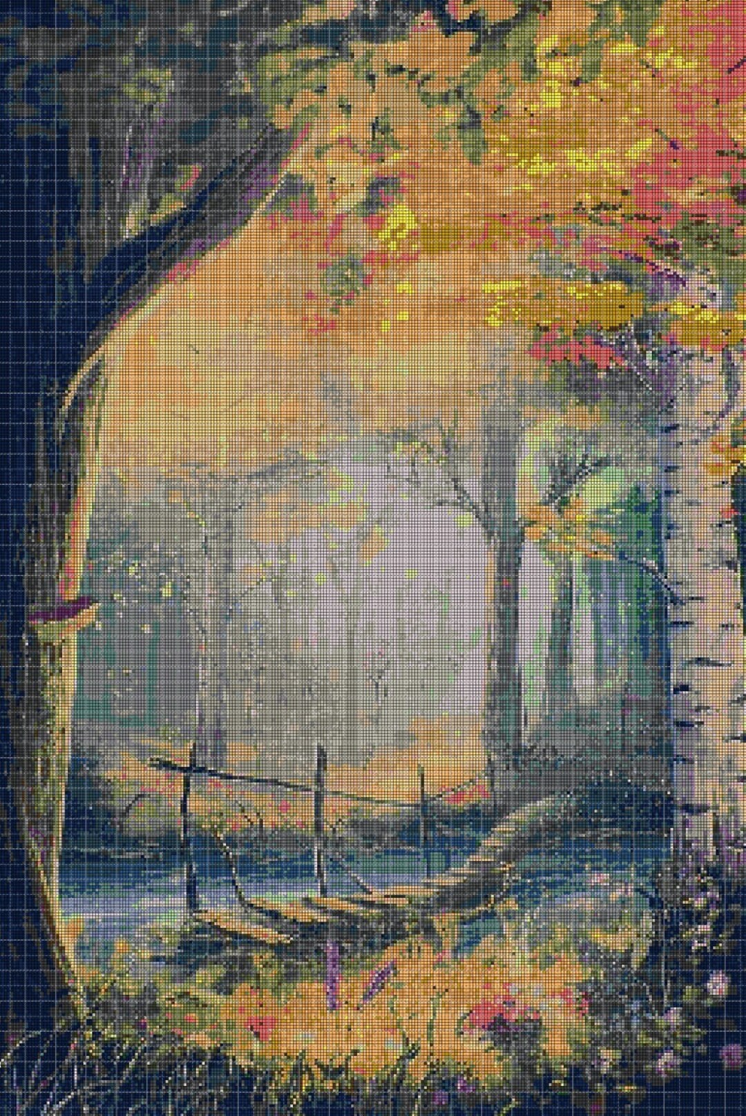 Autumn in the Forest Cross Stitch Pattern in Pdf DMC - Etsy