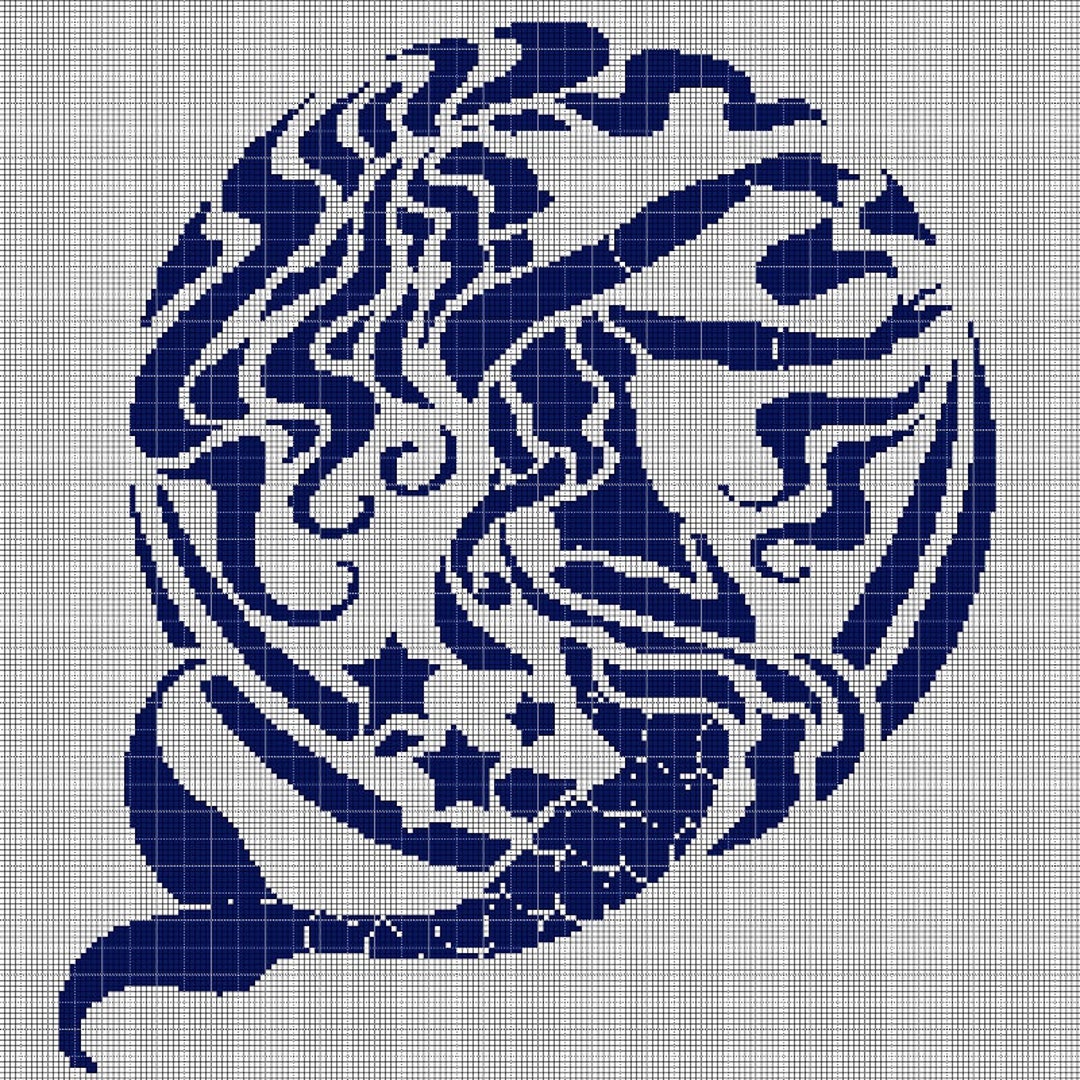 Mermaid 4 Silhouette Cross Stitch Pattern in Pdf - Etsy