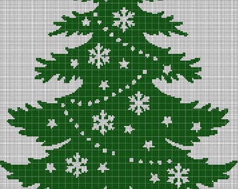 Christmas tree silhouette cross stitch pattern in pdf