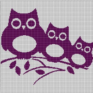UNCINETTO! Schema per coperta afghana all&#39;uncinetto con famiglia di gufi