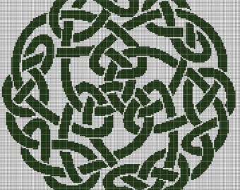 Celtic Knot silhouette cross stitch pattern in pdf