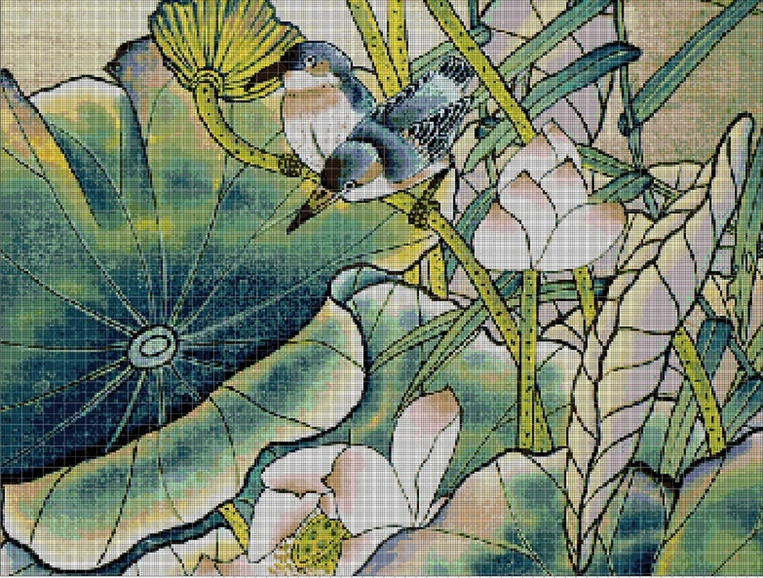Birds and Flowers Cross Stitch Pattern in Pdf DMC - Etsy