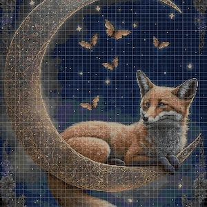 Moonfox cross stitch pattern in pdf DMC