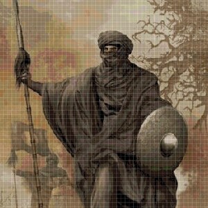 Berber Warrior cross stitch pattern in pdf DMC
