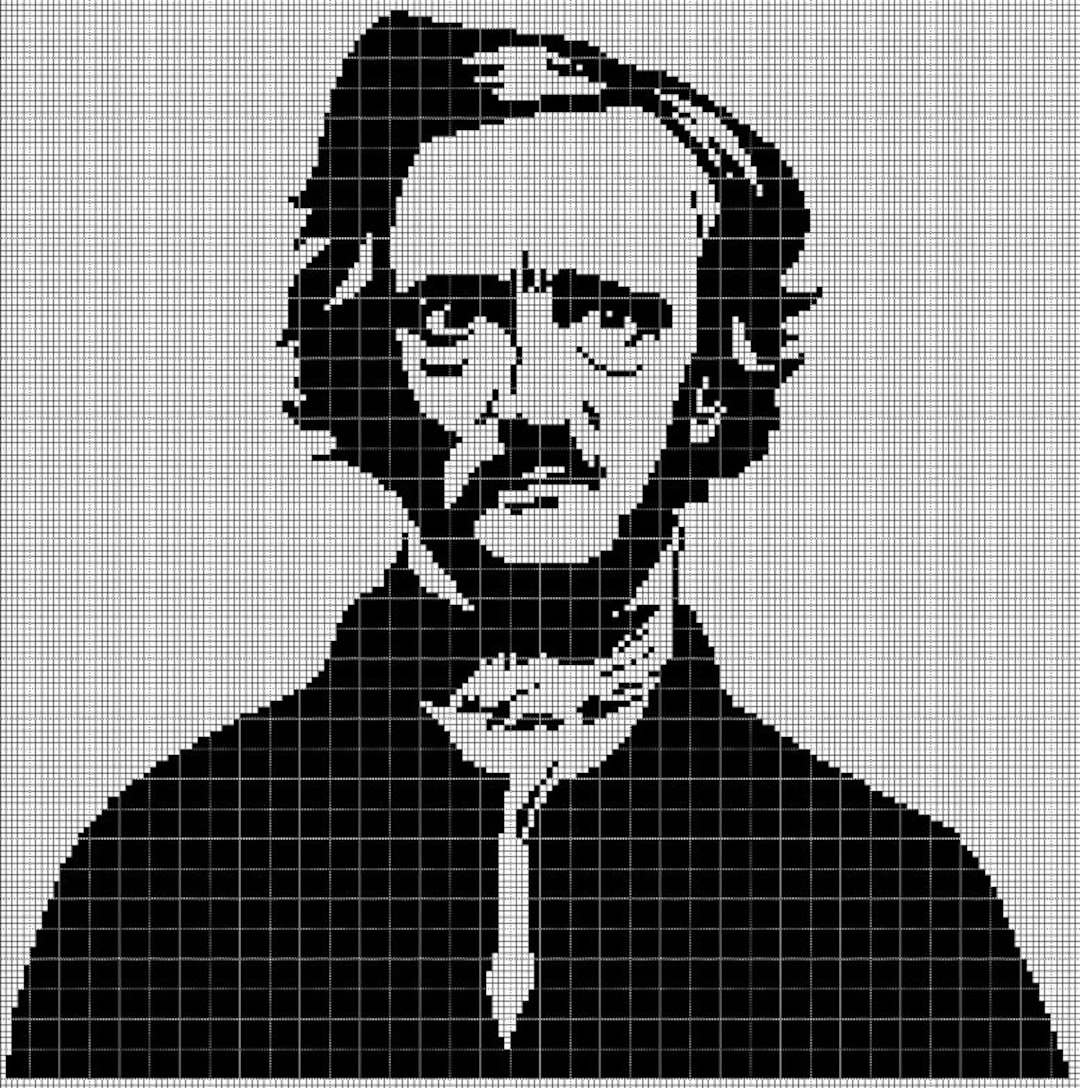 Edgar Allan Poe Silhouette Cross Stitch Pattern in Pdf - Etsy