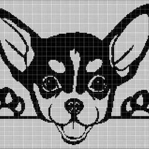 Chihuahua silhouette cross stitch pattern in pdf