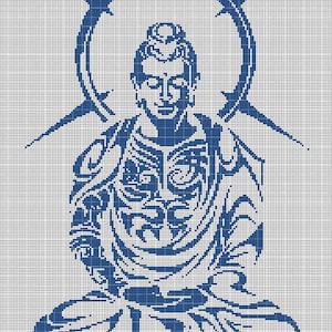 Buddha silhouette cross stitch pattern in pdf