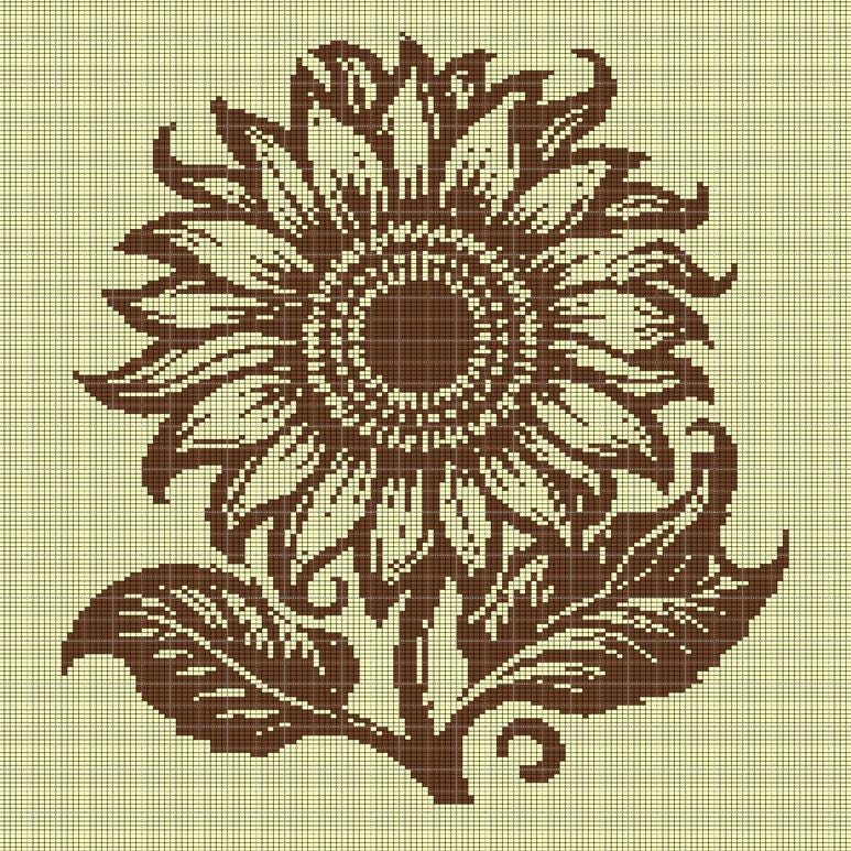Sunflower Graph Pattern CROCHET! Sunflower Crochet Afghan Pattern Graph - Etsy