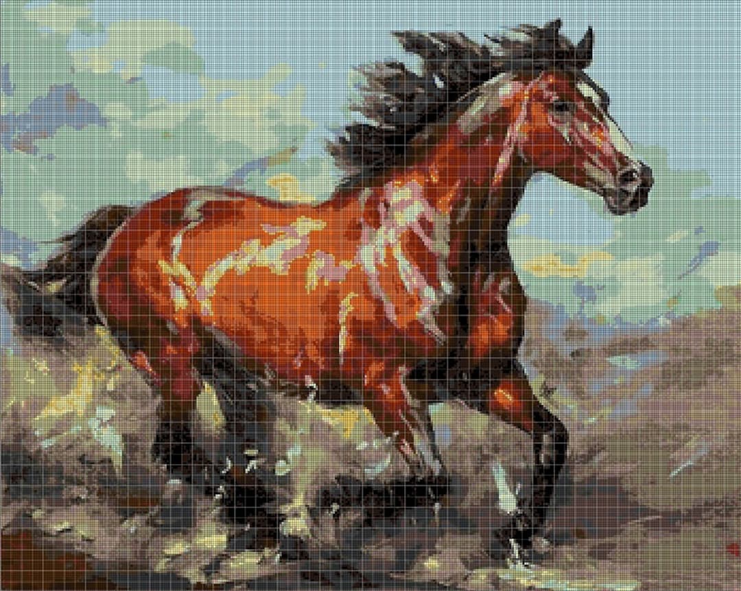 Horse 2 Cross Stitch Pattern in Pdf DMC - Etsy