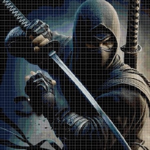 Modèle de point de croix Ninja Assassin en pdf DMC