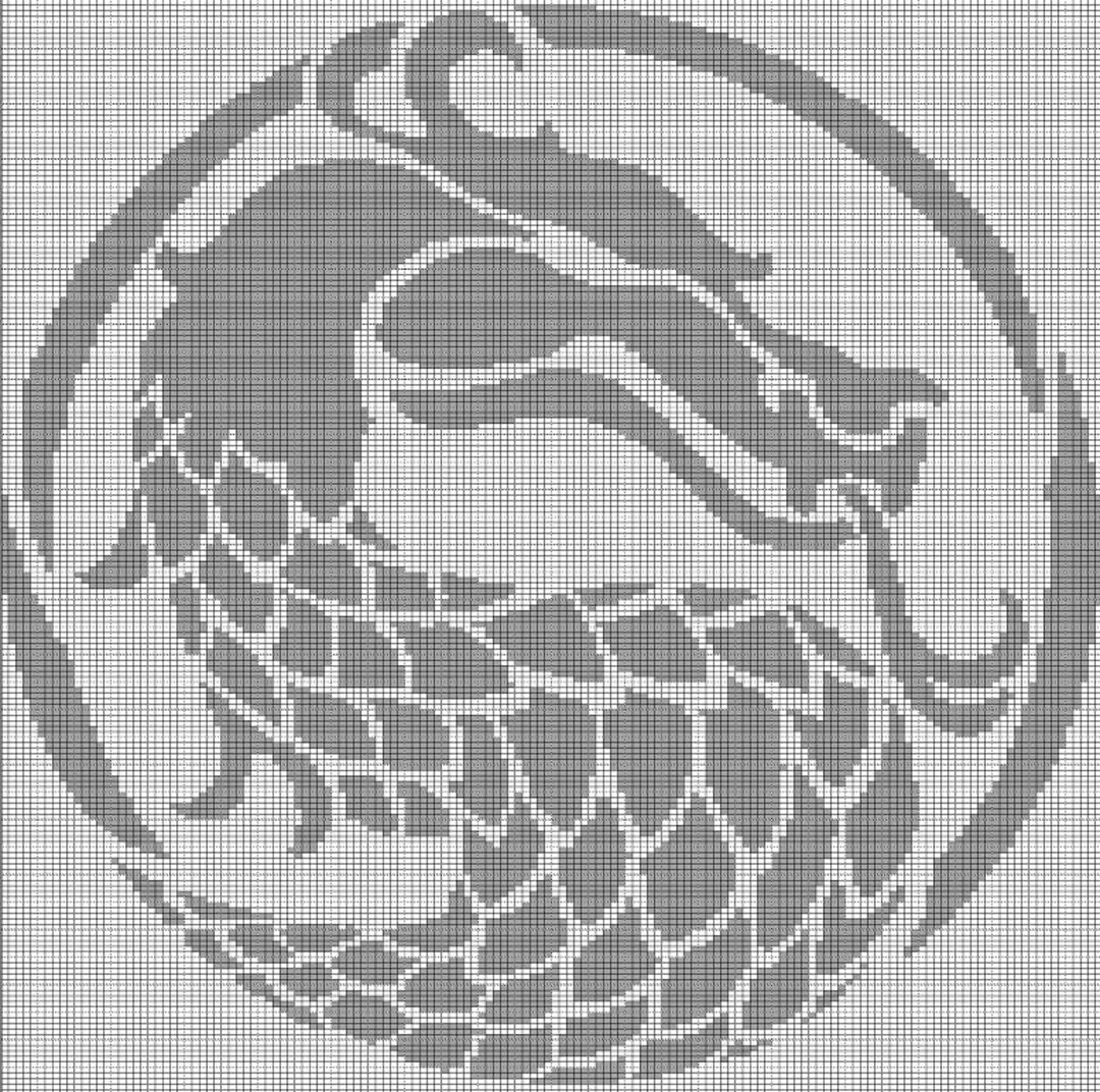 CROCHET! Gray Dragon Head Crochet Afghan Pattern Graph - Etsy