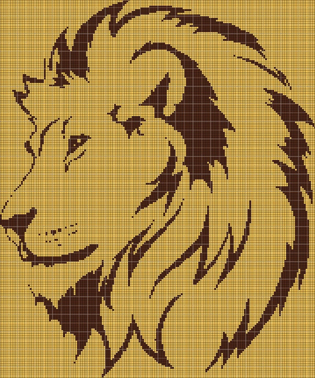 Lion Head 2 Silhouette Cross Stitch Pattern in Pdf - Etsy