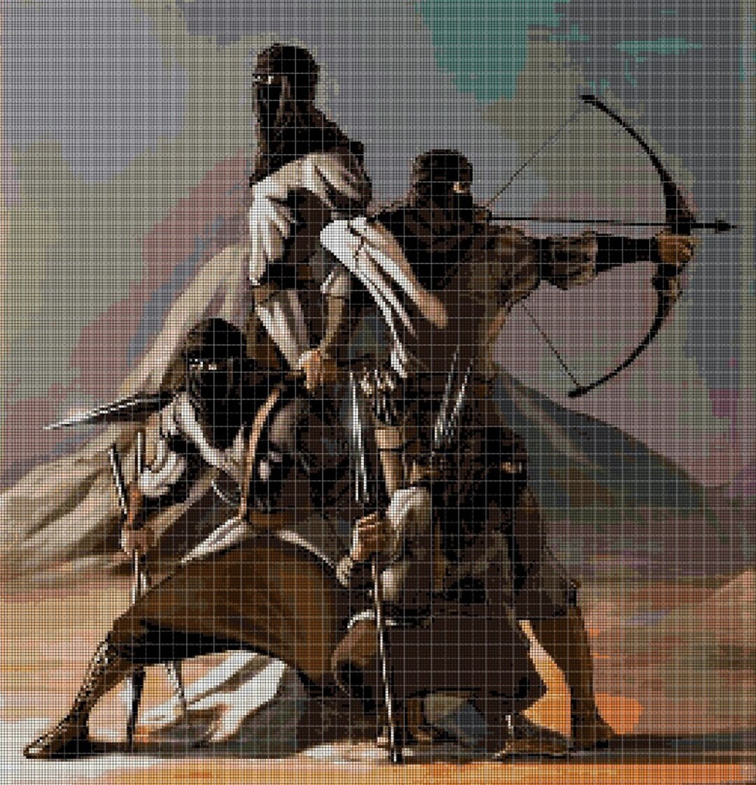 Human Warriors Cross Stitch Pattern in Pdf DMC - Etsy