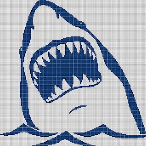 Shark silhouette cross stitch pattern in pdf