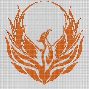 Phoenix 2 silhouette cross stitch pattern in pdf