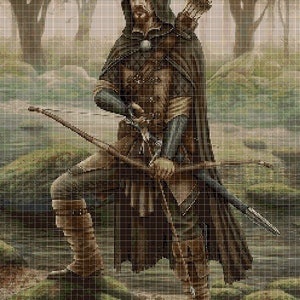 Forest Warrior  cross stitch pattern in pdf DMC