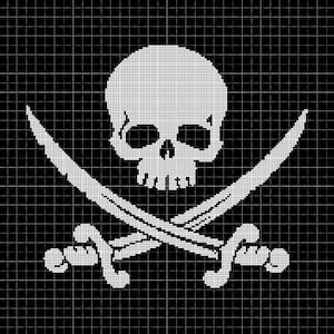 Grille point de croix en forme de crâne de pirate en pdf