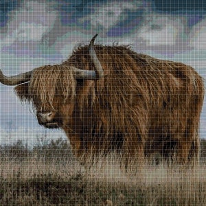 Bison cross stitch pattern in pdf DMC