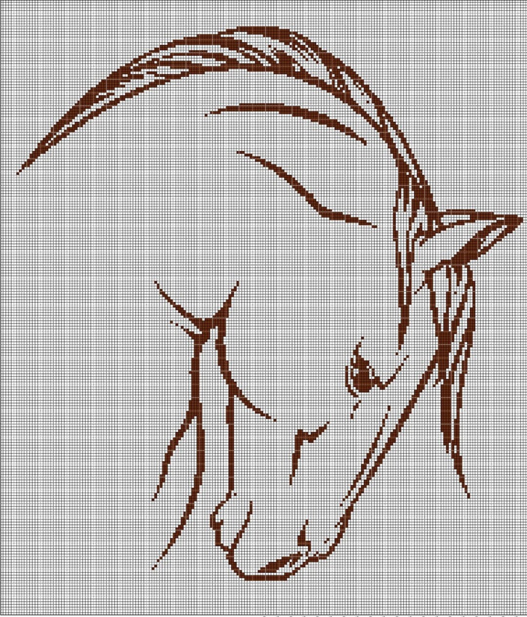 Horse Head 4 Silhouette Cross Stitch Pattern in Pdf - Etsy