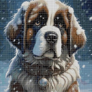 Bernhardiner Kreuzstichmuster in pdf DMC