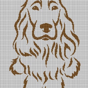 Spaniel silhouette cross stitch pattern in pdf