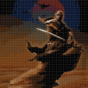 Desert Warrior  cross stitch pattern in pdf DMC