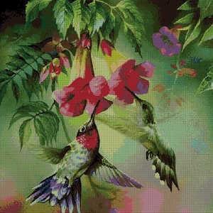 The hummingbird cross stitch pattern in pdf DMC