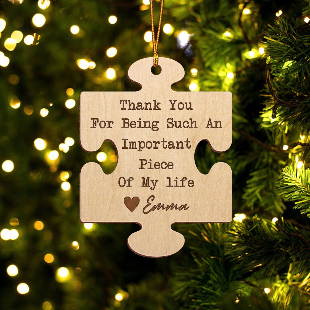 Personalized Puzzle Piece Ornament, Custom Christmas Ornament Keepsake ...