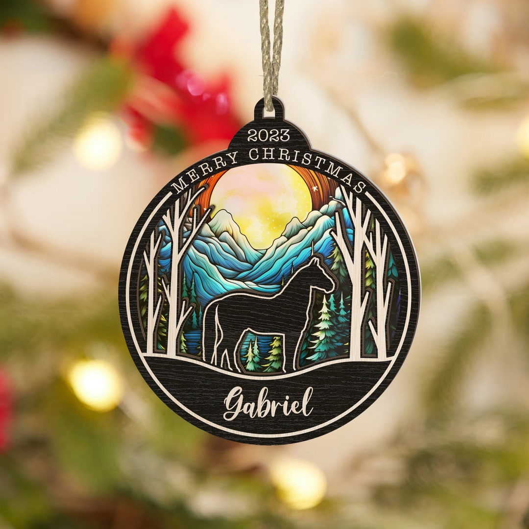 Personalized Horse Memorial Suncatcher Ornaments, Horse Suncatcher