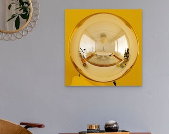 BubbleOne Mirror Panel / Mid Century Modern / 3D Wall Art, Space Age Design, Convex Mirror, Pop Art