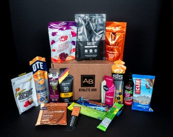 The Athlete Box - Runners, Cyclists, Athletes Dream Fuel Hamper! Sports training, Endurance, Recovery, Box - Perfect Gift for him or her