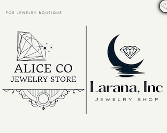 Custom Jewelry Premade Logo, Minimalist Jewelry Logo, Custom Logo for Accessory Shop