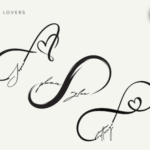 Personalisierte Infinity Name Tattoo Design, individuelles İnfinity Tattoo, individuelles Namenstattoo