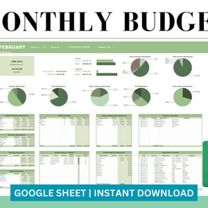 Budget Planner for Google Sheets Monthly Budget Spreadsheet Paycheck Budget Tracker Budget Template  Budgeting Subscription tracker Calendar