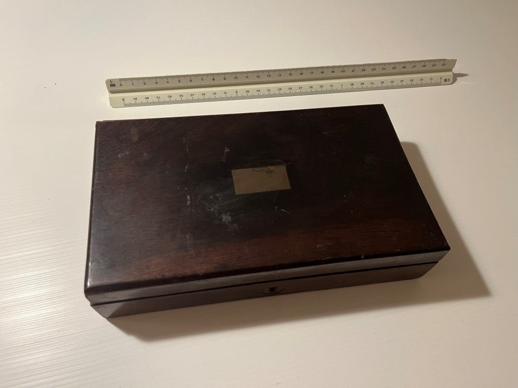Compass Box Set Old Antique Compass Brass Set With Wood Box - Etsy