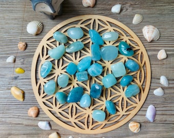 Brazilian aquamarine tumbled stone