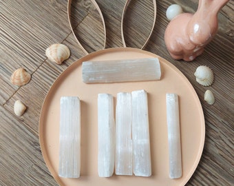 Raw selenite stick from Morocco