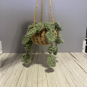 Handmade Crochet Hanging Pathos Plant Car Charm