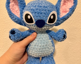 Handmade Crochet Blue Alien Plushie