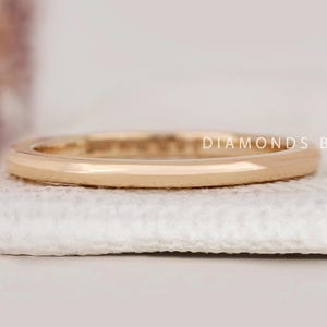10k 14k 18k Solid Gold Stacking Ring Thin Stackable Ring Dainty Plain Ring for Women Thin Basic Stacking Plain Ring Comfort Fit Wedding Band