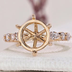 Custom Semi Mount Ring Setting for Engagement Ring Genuine Lab Grown Diamond Ring Setting Without Centre Diamond Customizable Any Size Shape